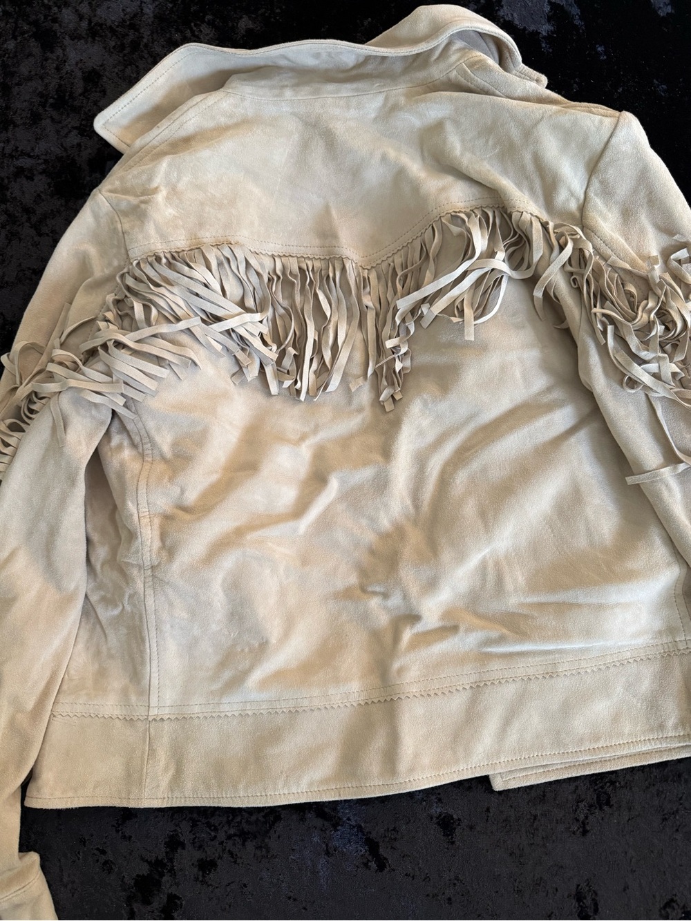 Lauren by Ralph Lauren 100% Genuine Suede Western Fringe Jacket - Picture 7 of 7